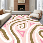 Pink Swirls and Triangles Harmony Rug