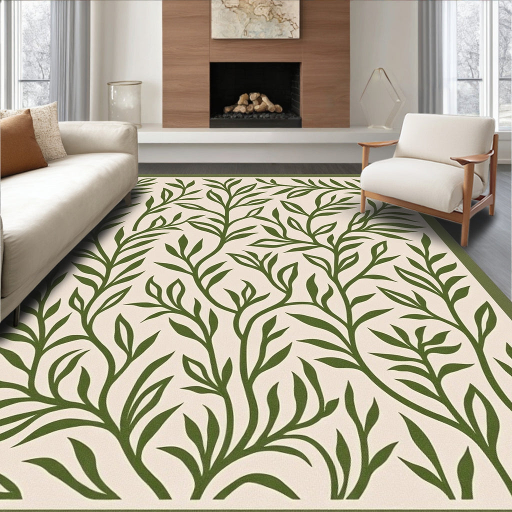 Willow Green Branch Meadow Rug
