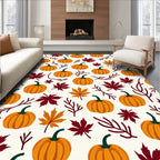 Autumn Pumpkin Maple Leaf Scatter Rug
