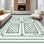 Mint Green Geometric Four Panel Rug