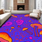 Psychedelic Mushroom Swirl Violet Rug