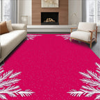 Fuchsia Sprig Border White Snow Flecks Rug