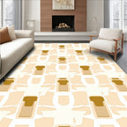 Caramel Cream Abstract Geometric Overlay Rug