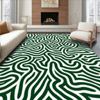 Deep Emerald Wavy Maze Rug