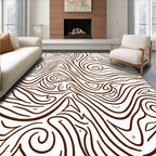 Brown Swirl Wood Grain Abstract Rug