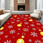 Red Snowflake Christmas Light Rug