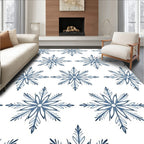 Blue Snowflakes Mandala Rug