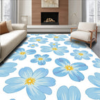Gentle Blue Forget-Me-Not Blooms Rug