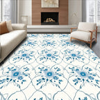 Classic Blue Floral Arabesque Rug