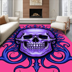 Purple Skull With Blue Swirls Accent Rug