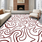 Crimson Swirl Harmony Curving Lines Rug