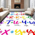 Colorful Alphabet Garden Medallion Rug