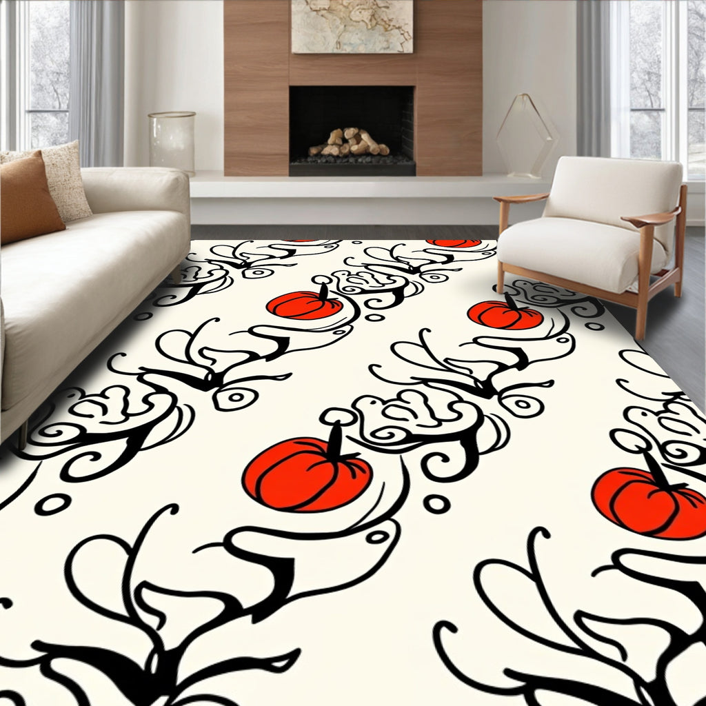 Whimsical Red Apple Garland Rug