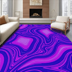 Vibrant Amethyst Swirl Marbled Diamonds Rug