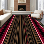 Bold Red Gold Black Stripe Rug