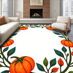 Autumn Orange Pumpkin Vine Border Rug