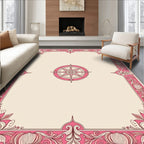 Pink Floral Compass Border Rug