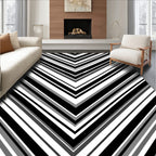Arrow Chevron Black White Gray Stripe Rug