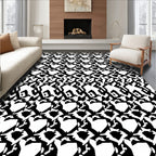 Abstract Penguin Black White Composition Rug