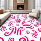 Hot Pink Swirls and Stripes Rug
