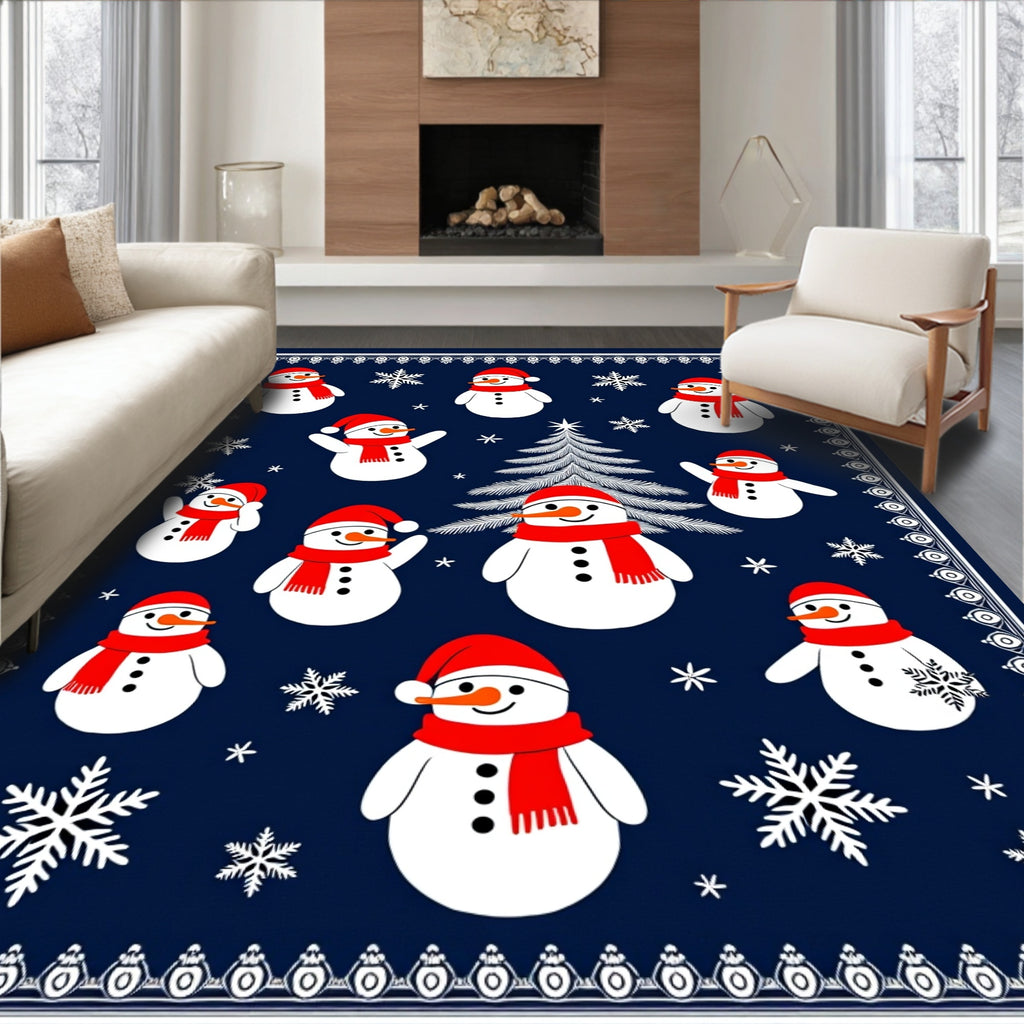 Charming Snowmen Winter Festival Rug