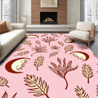 Gentle Pink Moon Foliage Repeating Art Rug