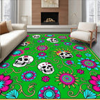 Vibrant Skull Floral Daydream Rug