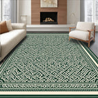 Deep Emerald Interlocking Knot Rug