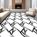 Black White Broken Chevron Rug
