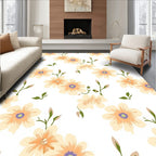Cream Petal Blossom Scatter Rug