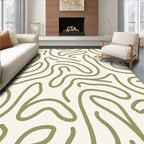 Sage Green Abstract Organic Lines Rug