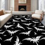 Classic White Flight Butterfly Repeat Rug