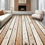 Rustic Wood Grain Slats Rug