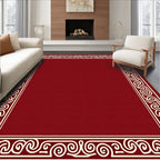 Crimson Border Scrollwork Rug