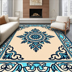 Cerulean Medallion Border Rug