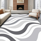 Modern Gray Wave Landscape Rug