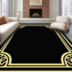 Gold and Black Art Deco Border Rug