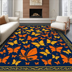 Orange Yellow Butterfly Garden Rug