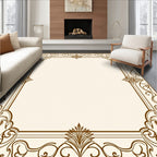 Vintage Sepia Scrollwork Border Rug