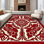 Scarlet Floral Symmetry Medallion Rug