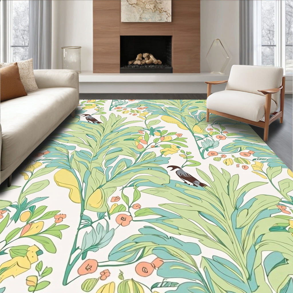 Tropical Bird and Foliage Garden Rug