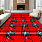 Red Tartan Plaid Checkered Rug