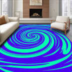 Bold Blue Neon Swirl Rug