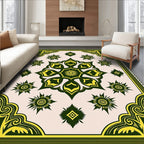 Emerald Gold Abstract Floral Medallion Rug