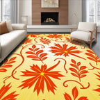 Vibrant Red Floral Vines Rug