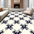 Navy Geometric Lattice Artwork Rug