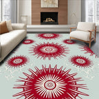 Crimson Starburst Scroll Art Rug