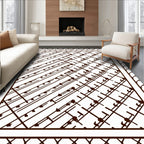 Dark Brown Diagonal Lattice Rug
