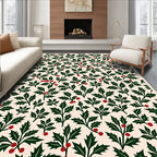 Festive Holly Berry Garland Pattern Rug