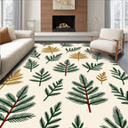 Forest Green Gold Pine Sprigs Rug